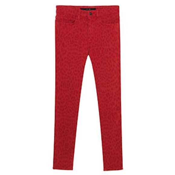 JOE'S Wild JEANS Red LEOPARD Animal Print JEANS High Water CROP Cherry 31 $235